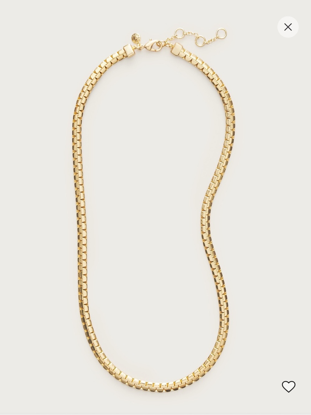 J. Crew Gold Box-Style Chain Necklace